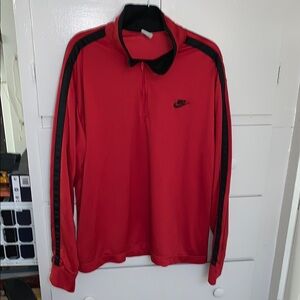 Nike Red and Black Long Sleeve 1/4 zip pullover shirt